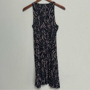 Athleta Santorini Sleeveless Green Pink Camo Stretch Modal Midi Dress Size XS